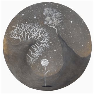 GABRIELLE COURTENAY <I>The Flowering Series [3]</i> [2013] acrylic + vinyl on canvas 20cm [diam]